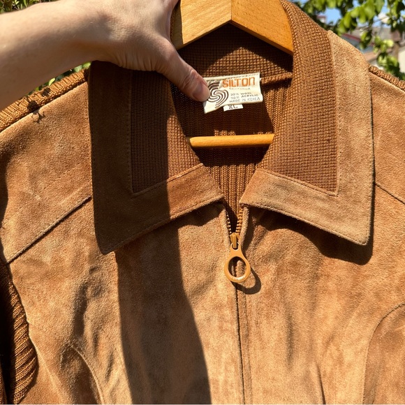 Vintage 1970s suede leather zip up sweater jacket - Picture 3 of 8